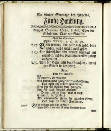 Am vierten Sonntage des Advents. Fünfte Handlung.
