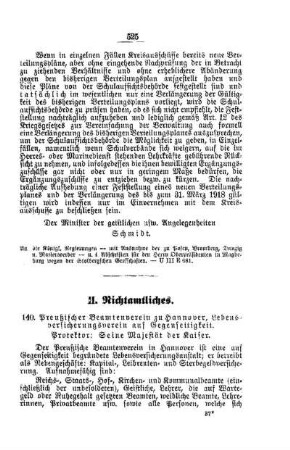 Preußischer Beamtenverein zu Hannover, Lebensversicherung auf gegenseitigkeit. Protektor: Seine Majestät der Kaiser : [H. Nichtamtliches]