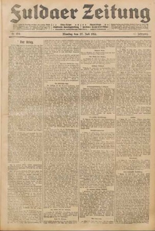 Ausgabe vom Montag, den 27. Juli 1914.