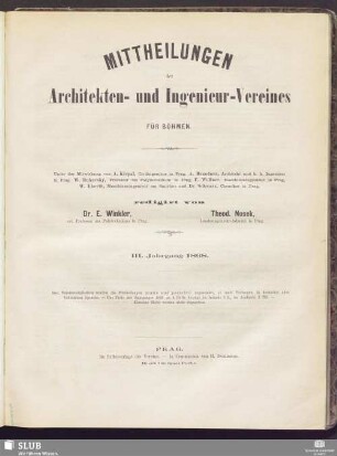 3.1868: Mittheilungen des Architekten- und Ingenieur-Vereines in Böhmen