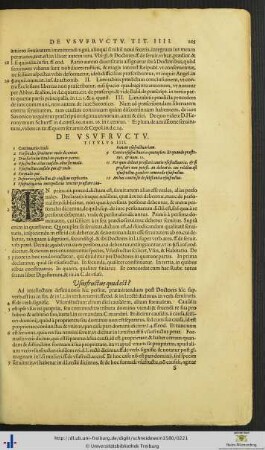 Titulus IIII. De Usu Fructu.