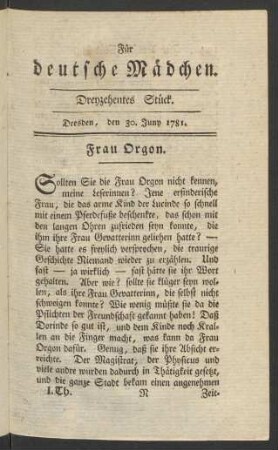 Dreyzehentes Stück