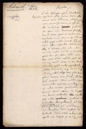 Todesanzeige des stud. phil. Matthäus Schmid aus Kempten, 1612.