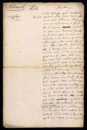 Todesanzeige des stud. phil. Matthäus Schmid aus Kempten, 1612.