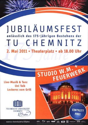 Jubiläumsfest anlässlich des 175-jährigen Bestehens der TU Chemnitz