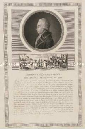 Porträt des Generals Luckner 1792/ Verhaftung (aus einer Porträtfolge zur Französischen Revolution)