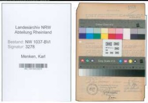 Entnazifizierung Karl Menken , geb. 17.02.1892 (Arbeiter)