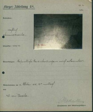 Foto feindlicher Stellungen westlich von Ammerzweiler (Luftbild)