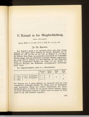 H. Kämpfe in der Siegfriedstellung
