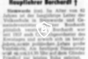 Hauptlehrer Borchardt +