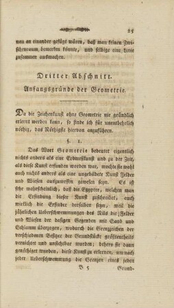 Dritter Abschnitt. Anfangsgründe der Geometrie