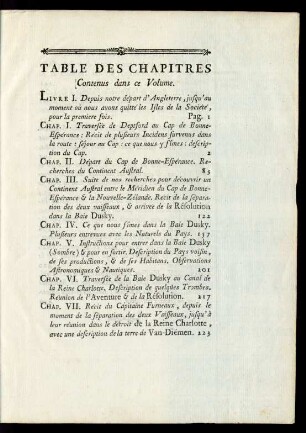 Table Des Chapitres Contenus dans ce Volume.