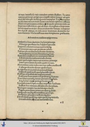 Ad eundem eiusdem epigramma