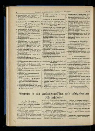 Vertreter in den parlamentarischen und gesetzgebenden Körperschaften