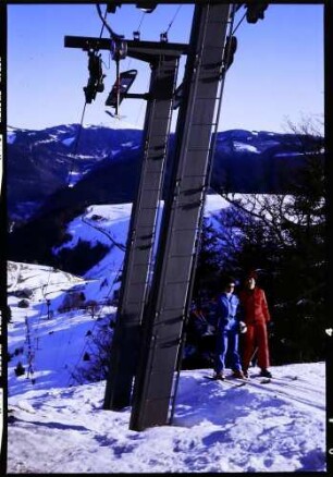 Schauinsland: Hofsgrund Skilift, oben, mit Feldberg