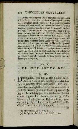 Cap. V. De Intellectu Dei