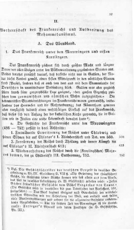 II. Vorherrschaft des Frankenreichs und Ausbreitung des Mohammedanismus