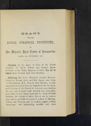 Royal Charter of Incorporation.