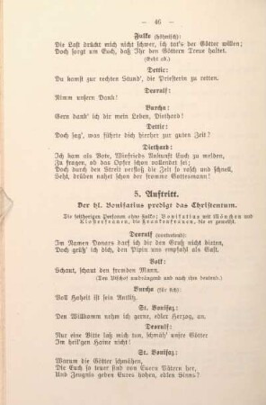 5. Auftritt. Der hl. Bonifatius predigt das Christentum.