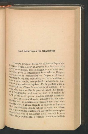 Las memorias de Silvestre