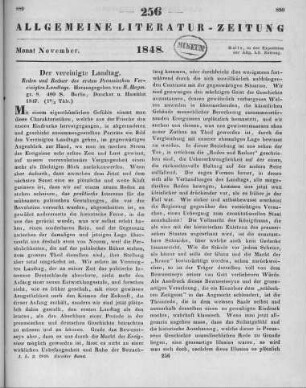 Reden und Redner des ersten preußischen vereinigten Landtags. Hrsg. v. R. Haym. Berlin: Duncker & Humblot 1847