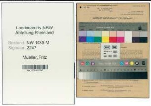 Entnazifizierung Fritz Mueller , geb. 19.05.1920 (Kaufmann)