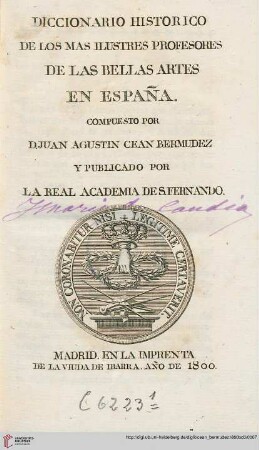 Band 3: Diccionario historico de los mas ilustres profesores de las bellas artes en Expana: L - O