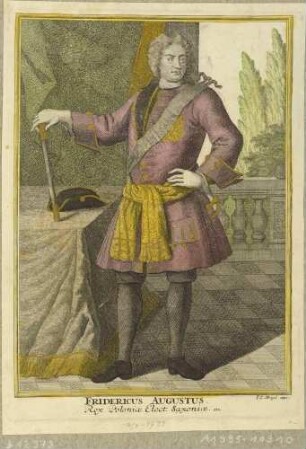 Bildnis Friedrich August I. (der Starke), Kurfürst von Sachsen und König von Polen, Ganzfigur, stehend