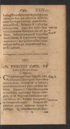 XXIV. M. Porcius Cato. Ex Libro posteriore Cornelis Nepotis.
