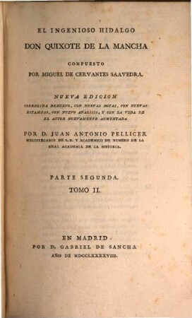 El Ingenioso Hidalgo Don Quixote De La Mancha, 2,2