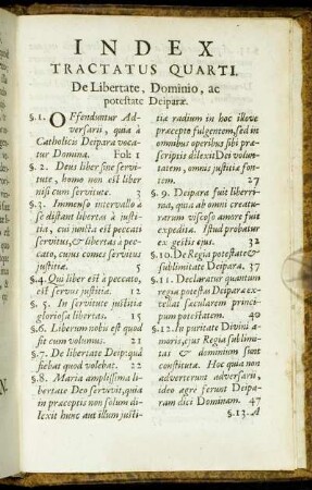 Index Tractatus Quarti.