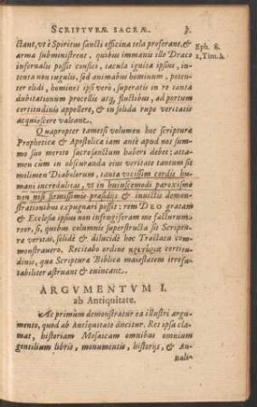 Argumentum I. ab Antiquitate.