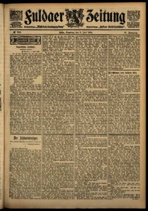 Zweite Ausgabe vom Samstag, den 09. Juli 1904.