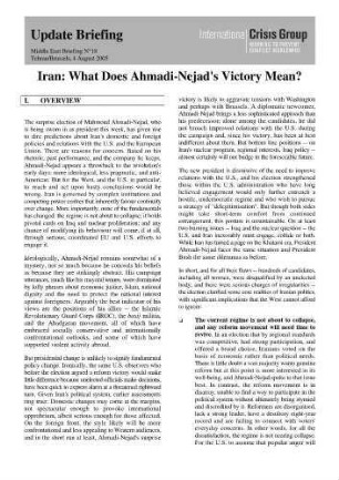Iran : what does Ahmadi-Nejad's victory mean?