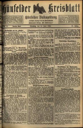 Zweite Ausgabe vom Dienstag, den 12. Juni 1928.