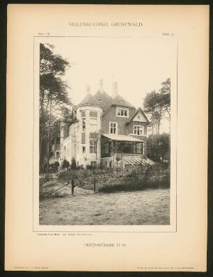 Villa Herthastraße, Berlin-Grunewald: Ansicht (aus: Die Villenkolonie Grunewald, hrsg. von Egon Hessling, Berlin 1903)