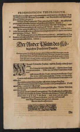 Der Ander Psalm des Königlichen Propheten Davids.