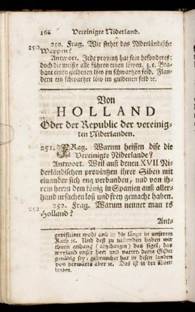 Von Holland Oder der Republic der vereinigten Niderlanden.