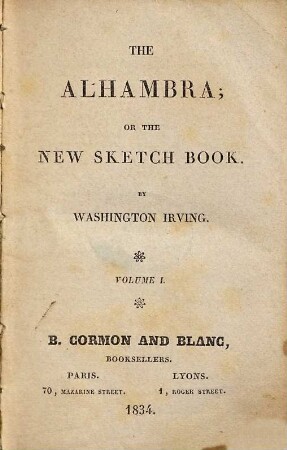 The Alhambra, or the new sketch book, 1