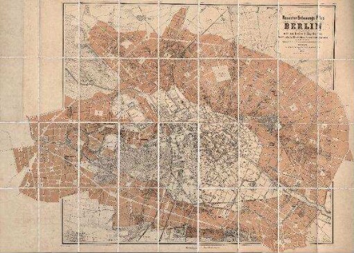 Neuester Bebauungs-Plan von Berlin : mit nächster Umgebung und Angabe des Weichbilds u. Polizei-Bezirksgrenzen ; [Karte]