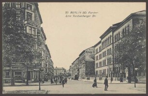 Ansichtskarte Forster Straße, Ecke Reichenberger Straße