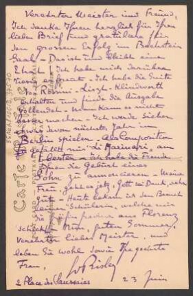 Brief an Karl Klindworth : 23.06.1910