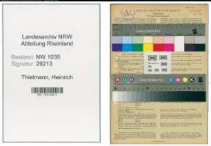 Entnazifizierung Heinrich Thielmann , geb. 26.01.1894 (Schlosser)
