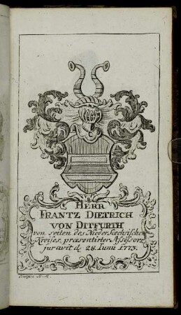 Herr Frantz Dietrich von Ditfurth - Herr Adolph Friedrich Reinhard[...]
