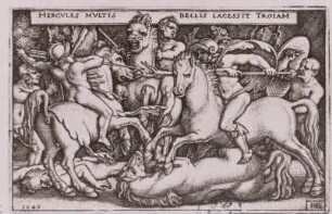 Herakles kämpft mit den Trojanern