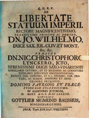 De libertate statuum Imperii