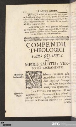 Compendii Theologici Pars Quarta.