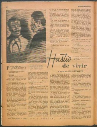 Hastío de vivir : Cuento por Julio Indarte