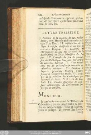 Lettre Treizieme.