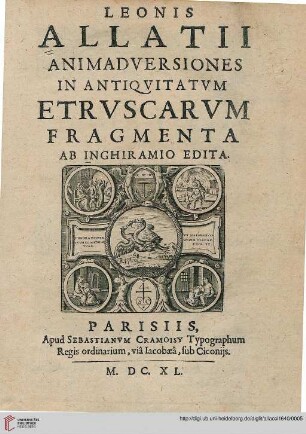 Leonis Allatii Animadversiones In Antiqvitatvm Etrvscarvm Fragmenta